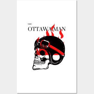 flaming biker motorcycle ottawa man design Posters and Art